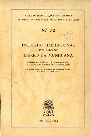 Inquérito Habitacional Realizado no Bairro da Munhuana