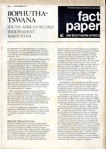 Fact paper on Southern Africa