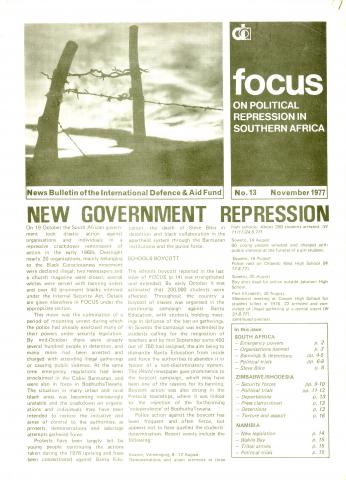 Focus on political repression in Southern Africa