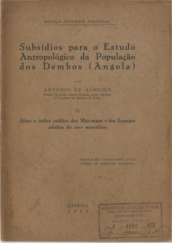 Subsídios para o estudo antropológico da população dos Dembos (Angola)