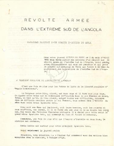 Revolte armée dans l’extrème sud de l’Angola