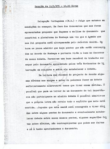 Acta da sessão do dia 11, às 10.00 horas (Penina)