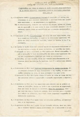 Circular nº 3/1975 do DOP do MPLA