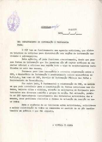 Circular nº 3/75, do DIP do MPLA