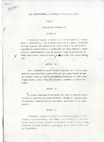 Lei Constitucional da República Popular de Angola