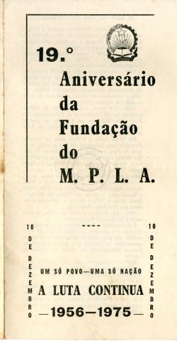 “Cerimónia” para o 19º aniversário da fundação do MPLA