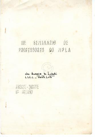 3º Seminário de Professores do MPLA (2ª Região – Frente Norte)