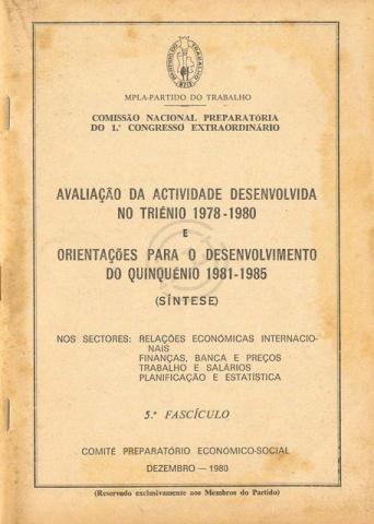 Avaliação da actividade desenvolvida no triénio 1977-1980...