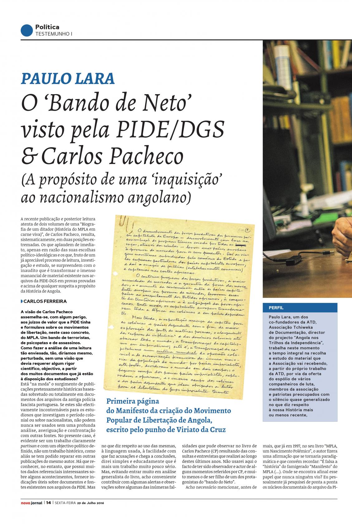 O 'Bando de Neto' visto pela PIDE/DGS & Carlos Pacheco