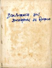 Contribuição para a Bibliografia dos Bochimanes de Angola
