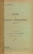 Code du Statut Personnel. Annoté