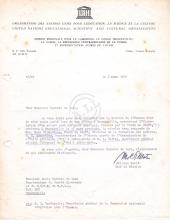 Carta de Milan Matic (UNESCO) a Lúcio Lara