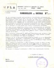 Comunicado de guerra nº 10/72, do MPLA (DIP)