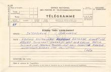 Telegrama de Lúcio Lara a Interforum (Dinamarca)