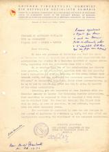 Carta da União da Juventude Comunista da R. S. Roménia à JMPLA
