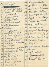 Lista de 47 nomes «1-André Capita; 2-; 3-Miguel José Gabriel…»