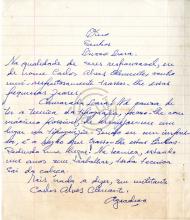 Carta de Carlos Alves Clemente a Lúcio Lara