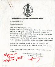 Carta de Agostinho Neto a Tchiweka