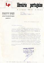 Carta de «Librairie Portugaise» ao MPLA