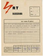 Radiograma de «Miramar» e «Tony» a «Tchiweka»