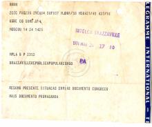 Telegrama dirigido ao MPLA