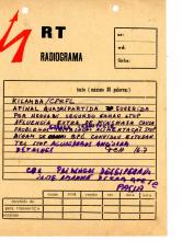 Radiograma de «Tchiweka» a «Kilamba»/CPRFL