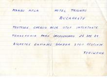 Telegrama de Tchiweka a Maria Mambo