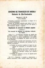 “Decreto nº 121/75 de 29/9/75 do Governo de Transição de Angola