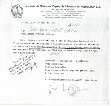 Carta da JMPLA ao Estado-Maior da FAPLA