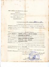 Attestation de Séjour nº 1254/AS/1974 (FNLA)