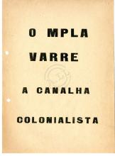 Panfleto do MPLA «O MPLA varre a canalha colonialista» 