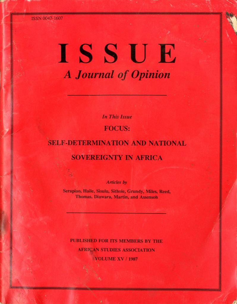 Issue - A journal of Opinion