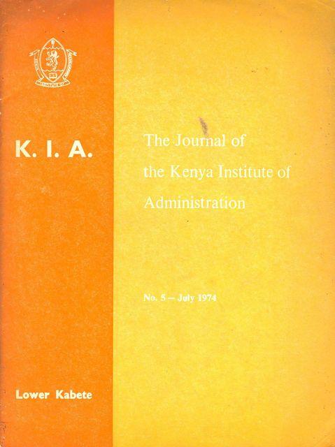 The journal of Kenya Institute of Administration