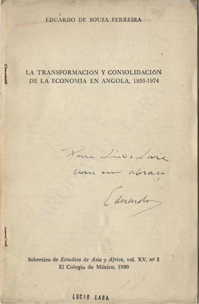 La transformación y consolidación de la Economia en Angola, 1939-1974