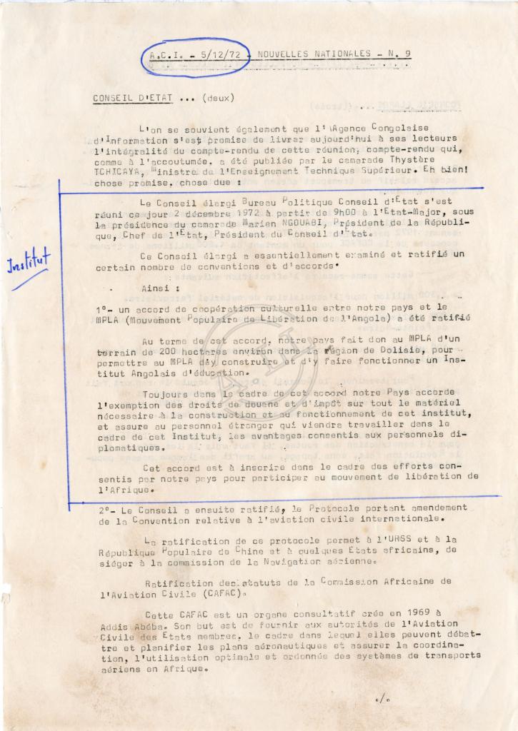 Notícias da ACI «ACI – Nouvelles Nationales nº 9»