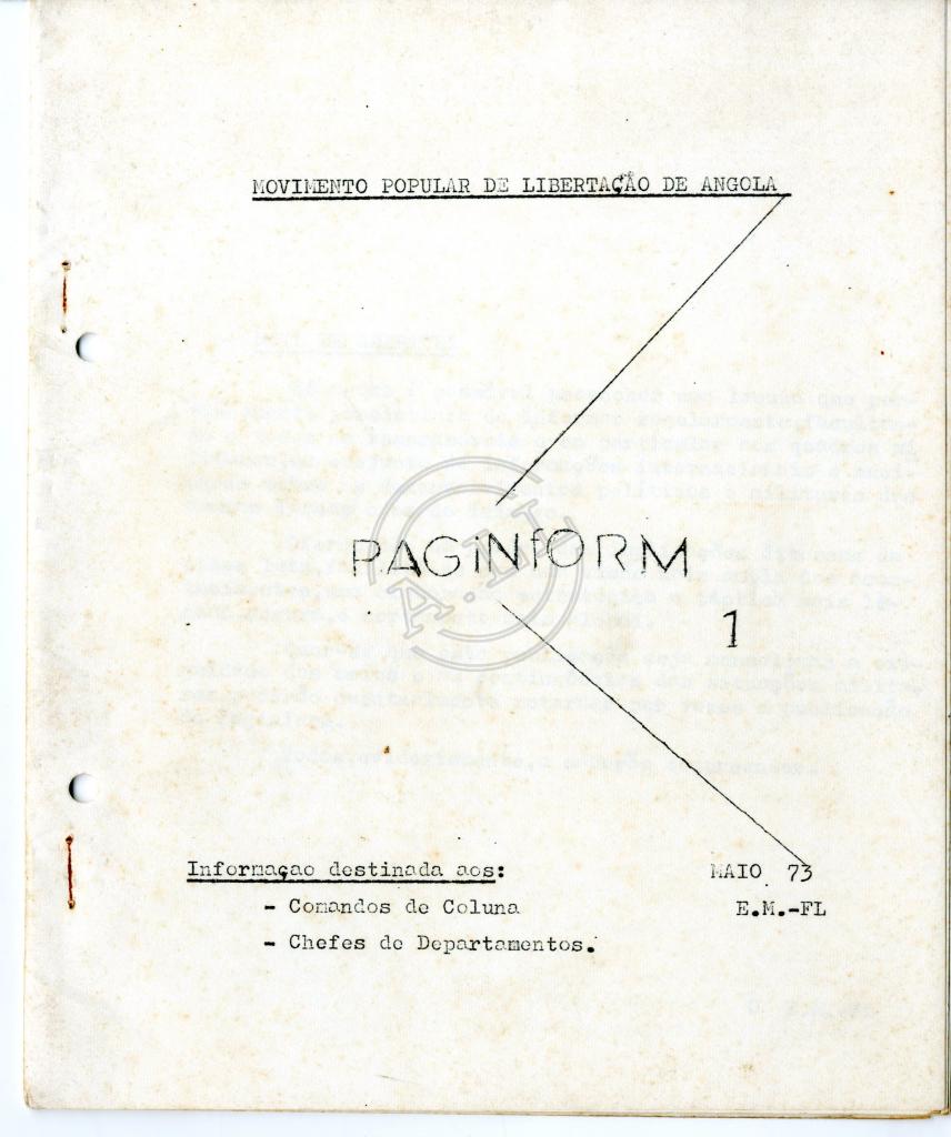 «PagInform 1», informação do EM-FL do MPLA