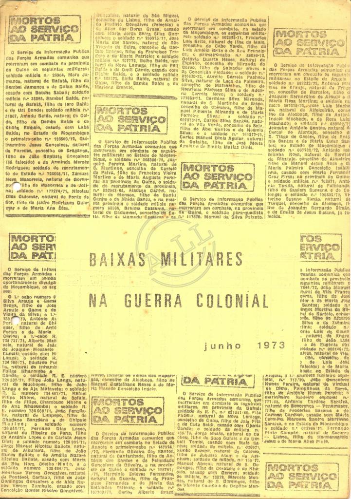 «Baixas militares na guerra colonial»