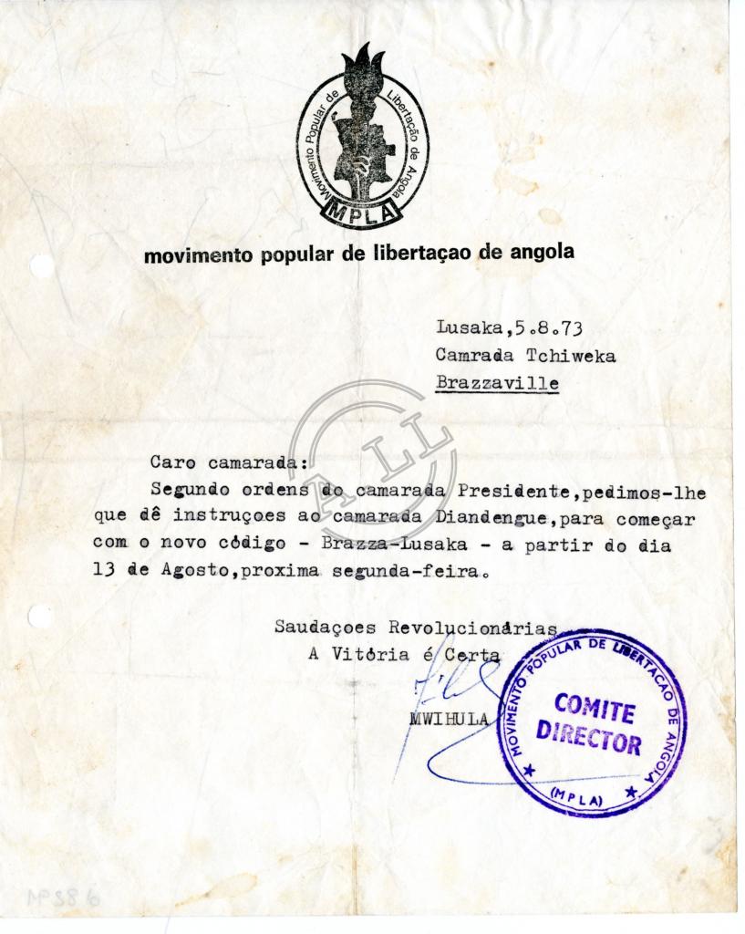 Carta de Mwihula a Tchiweka