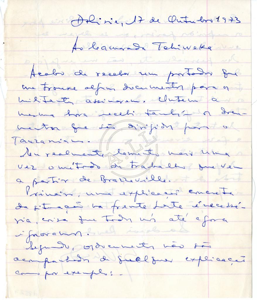 Carta de N’Vunda a «Tchiweka»