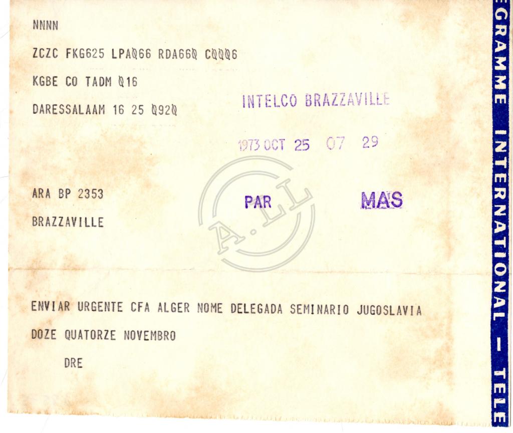 Telegrama do DRE a Lúcio Lara