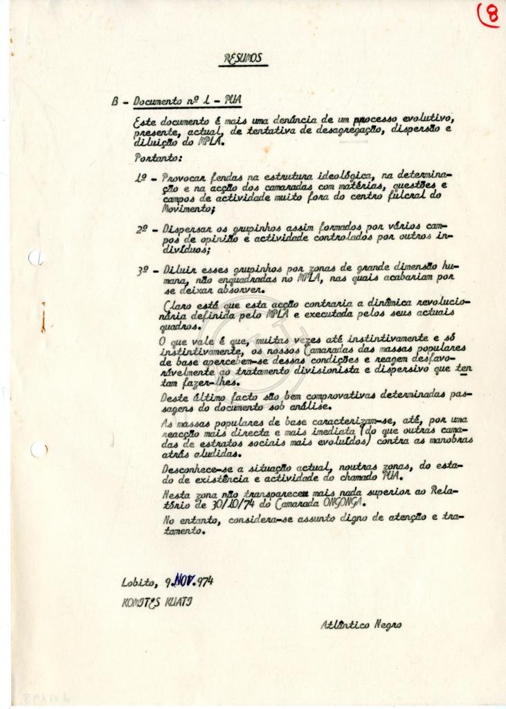 «Resumos: B- Documento nº 1 - PUA» (Comités Kuati)