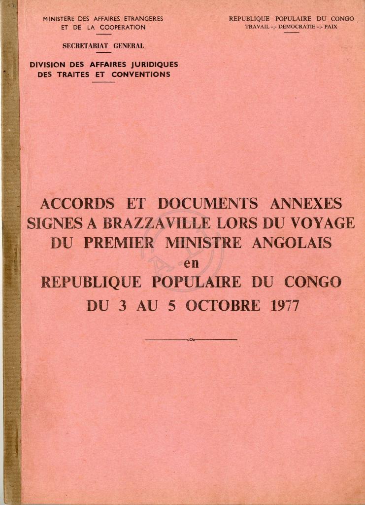Accords et documents annexes signés à Brazzaville