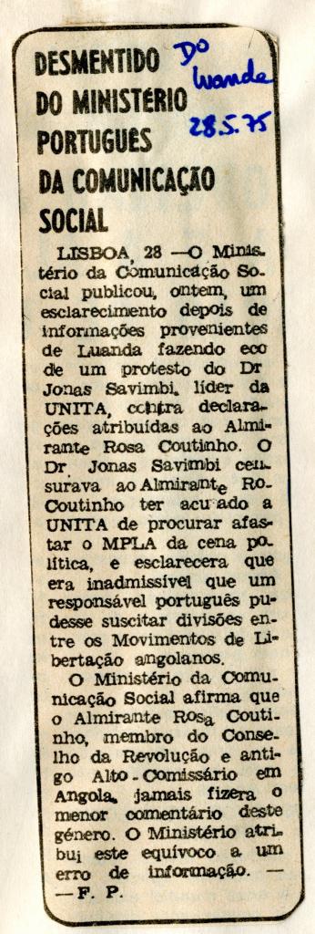 Esclarecimento do Ministério da Comunicação Social Português